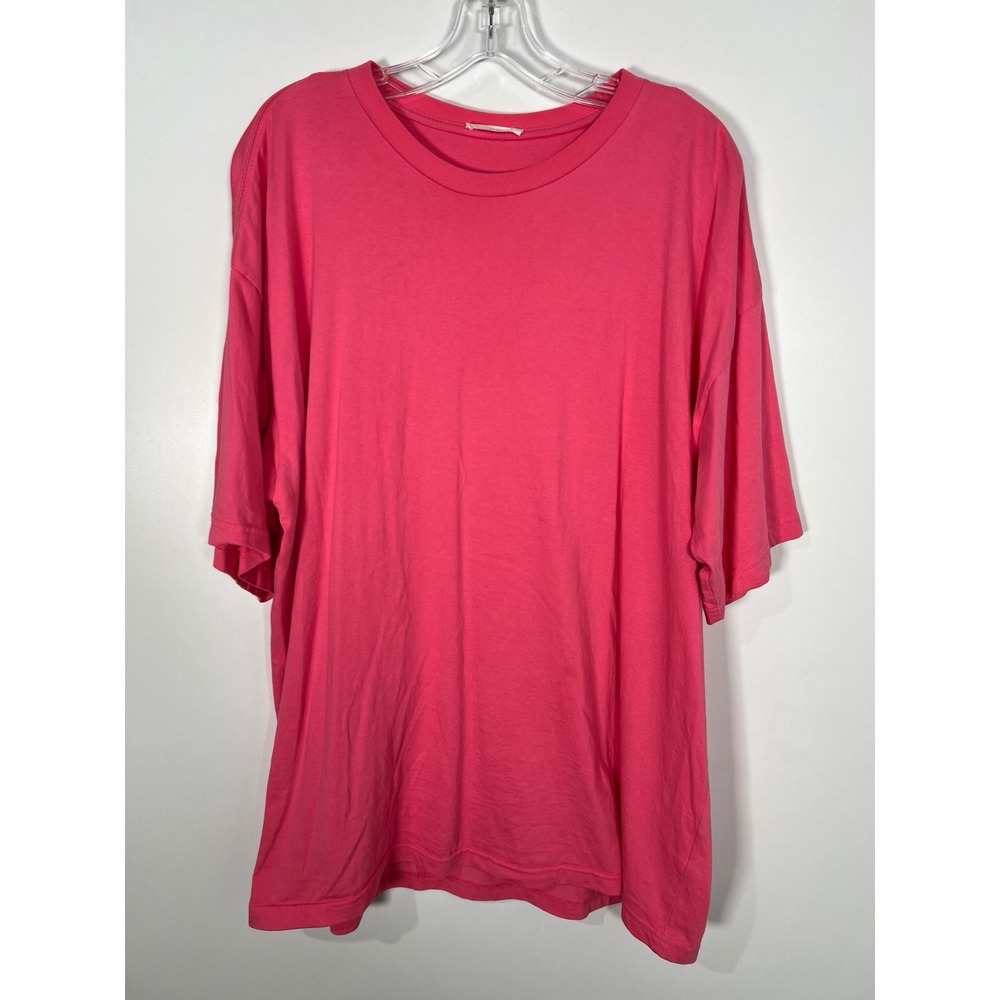 Paper Moon Seoul Pink Preppy Solid Cotton Oversized Short Sleeve T-Shirt Basic